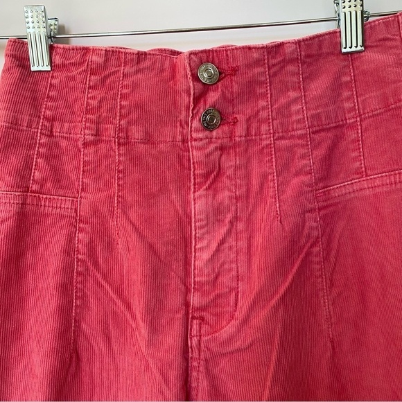NWT Free People We The Free Jayde Cord Flare Jeans High Rise Denim Pant Pink - Picture 5 of 9
